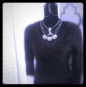 Express Angora Fuzzy Sweater Rabbit Hair 90s Ninet